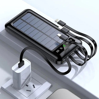 Power Bank Solare 10000 mAh con Cavi Integrati | Energia sempre con te 🔋