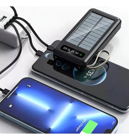 Power Bank Solare 10000 mAh con Cavi Integrati | Energia sempre con te 🔋